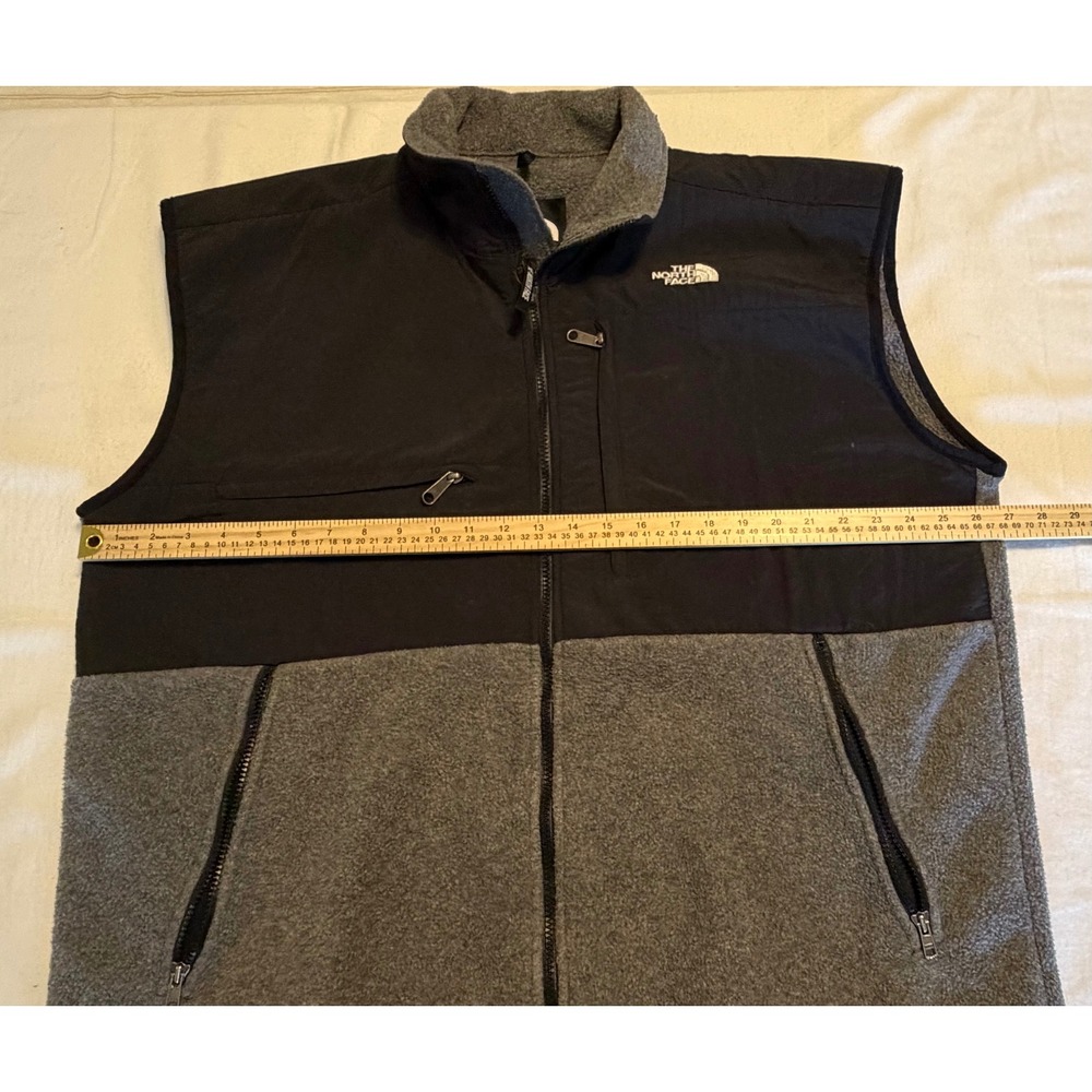 The North Face Denali Fleece Vest Mens XXL Grey Black Full Zip vest - Picture 3 of 5